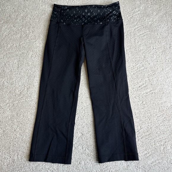 Women's‎ Lululemon Size 4 Gather & Crow II Crop Black Leggings - Picture 1 of 4